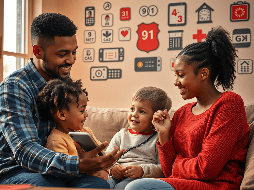 Family Educating Children on 911