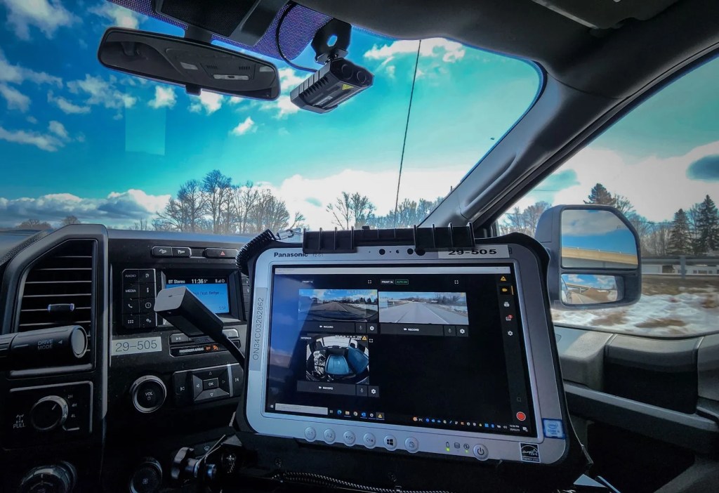 Automated License Plate Recognition (ALPR) Technology in a Police Car